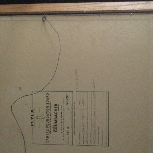 Oil painting mountain trees landscape with wood frame original art wall hanging - Picture 11 of 11